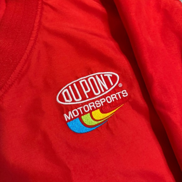 Chase Authentics Jeff Gordon 24 DuPont NASCAR Red Windbreaker Pullover Mens M - Picture 5 of 7